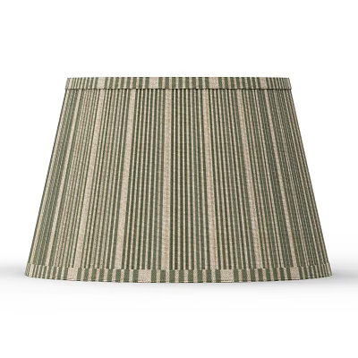 Vertical Striped Green Beige Fabric Lampshade For Home Lighting Decor 3d model