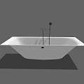 Sleek Modern White Freestanding Bathtub with Chrome Faucet and Handheld Shower