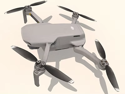Modern Quadcopter Drone With Four Rotors And Sleek Gray Body Design 3d model