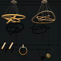Modern Contemporary Spiral Chandeliers With Geometric Metal Frame And LED Ambient Glow Lighting