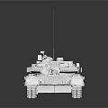 White Military Tank Model With Detailed Structure Tracks And Cannon