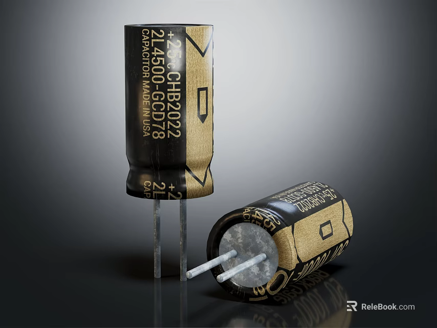 High Quality Capacitors as Electronic Components for Household Appliances Ensuring Stable Performance 3d model 