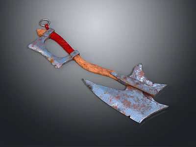 Tomahawk Double-edged Axe Metal Axe Old Tomahawk Forging Axe Battle Axe 3d model