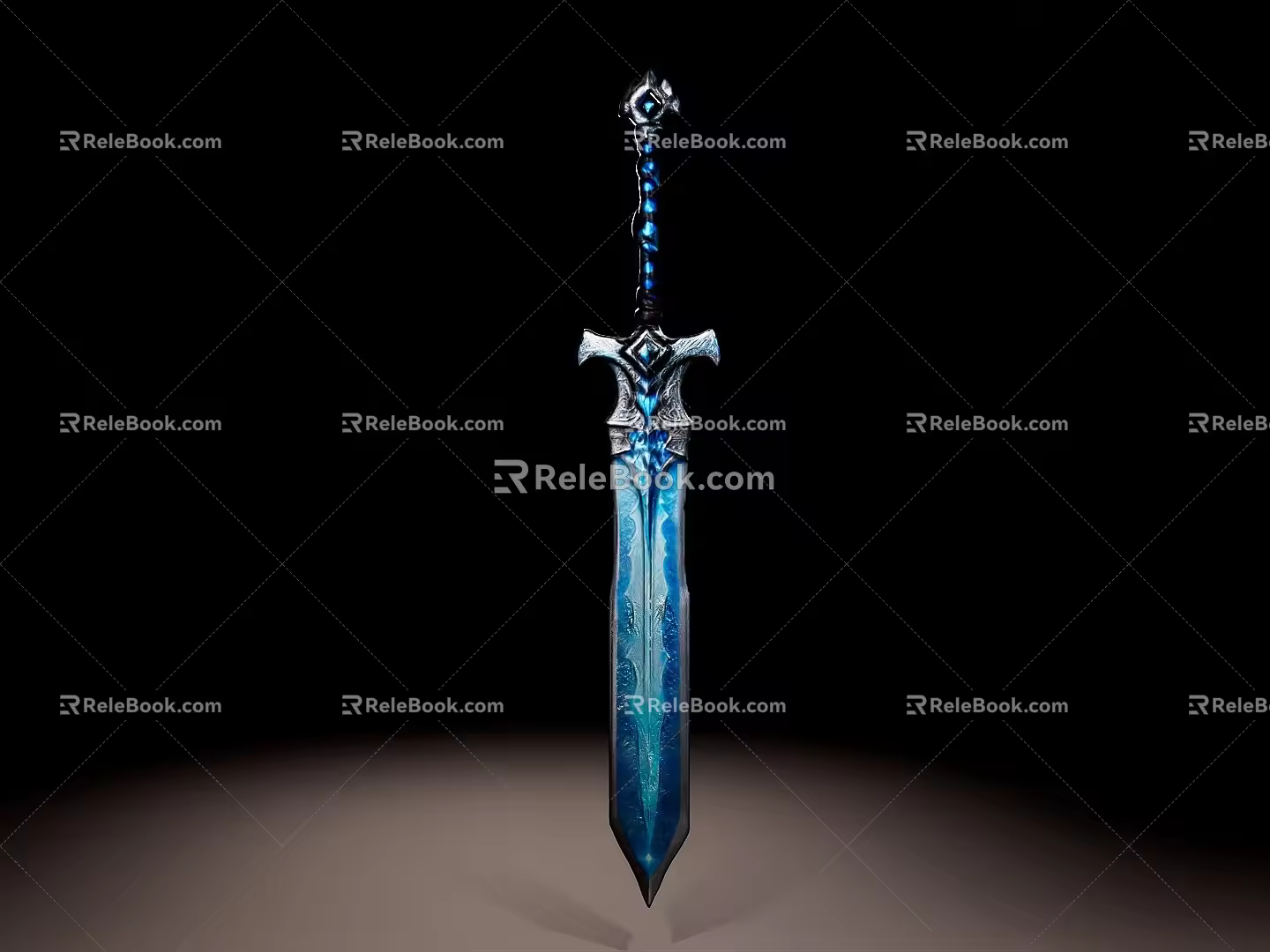 Frost Sword Fantasy Sword Game Weapon Ice Magic Weapon Magic Game Equipment Game Equipment 3d model
