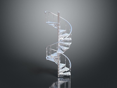 modern revolving staircase wooden staircase road facility 3d model