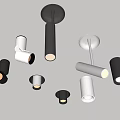 Modern Downlights And Spotlights With Sleek Black White Styles For Interior Lighting 3d model