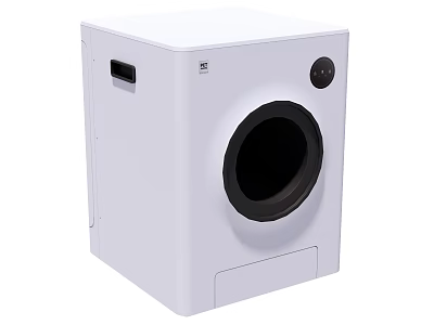 Modern White Square Pet Toilet With Round Entrance And Control Panel 3d model