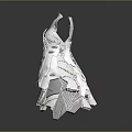 Silver Metallic Ornate Decorative Armor With Intricate Patterns Red Accents And Detailed Design
