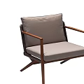 Modern Leisure Chair With Wooden Frame Light Gray Cushion And Sleek Design