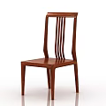 Modern Wooden Dining Chair With Vertical Slat Backrest And Straight Legs