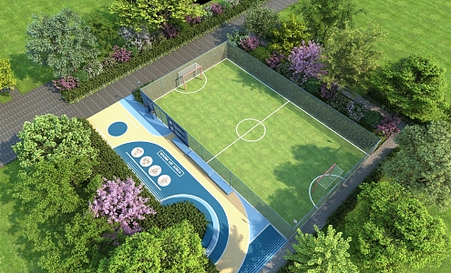 modern football stadium football view 3d model