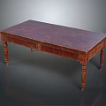 Vintage Wooden Table With Carved Legs Smooth Surface And Single Drawer Design