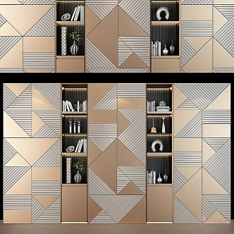 Modern Bookcase Decorative Cabinet 3d model