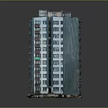 Modern Multi Story Office Building Exterior With Regular Windows And Main Entrance