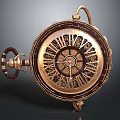 Vintage Golden Pocket Watch With Engraved Roman Numerals And Retro Design