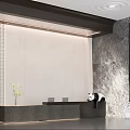 Modern Front Desk Reception 3d model