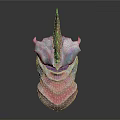 Iridescent Fantasy Helmet With Spiked Top And Pink Blue Gradient Layered Design