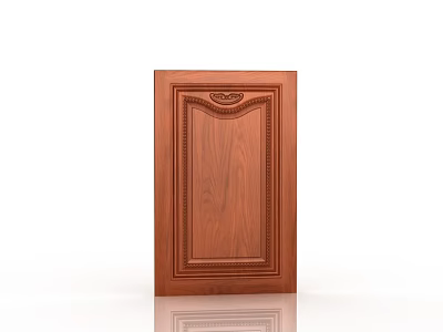 Solid Wood Hinged Door With Intricate Carved Patterns For Interior Home Decoration 3d model