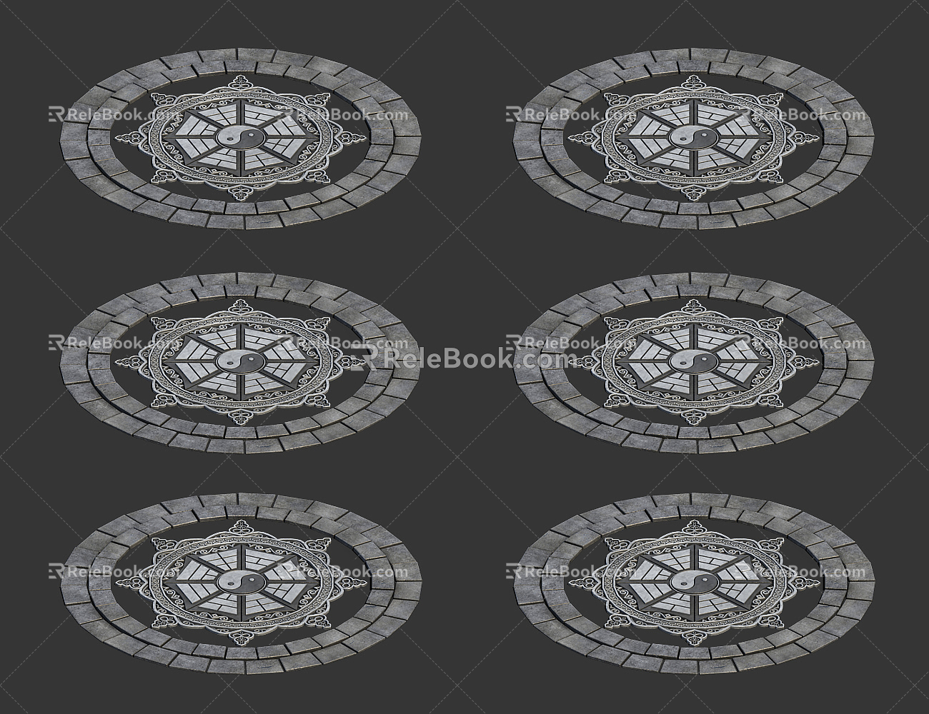 New Chinese floor tile disc 3d model