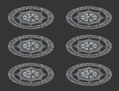 New Chinese floor tile disc 3d model