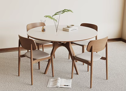 Modern Dining Table and Chair 3d model