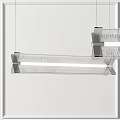 Modern Linear Chandelier With Textured Glass Shade And Metal Frame