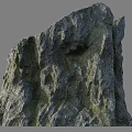 Natural Stone Rock With Rough Surface And Green Moss Texture Design 3d model