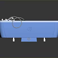 Blue Massage Bathtub With Control Panel Jets And Modern Design 3d model