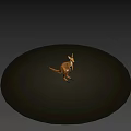 Low Poly Orange Kangaroo 3D Model Standing On Dark Background 3d model