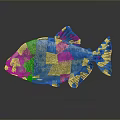 Piranha Fish Greenish Silver Body Red Eyes Shiny Scales Fins On Gray Background With Reflection