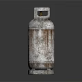 Rusted Silver LPG Gas Cylinder With Red Valve And PG Logo For Home Use