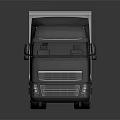 Functional Freight Truck Featuring Black Cab And White Cargo Container 3d model