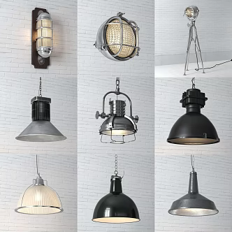Vintage vintage chandelier lighting studio lighting fill light floor lamp vintage wall lamp 3d model