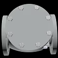 Industrial Metal Component With Circular Flange And Bolted Top Cover For Piping Connections