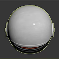 Cute Striped Cat Character In White Astronaut Helmet With Big Green Eyes