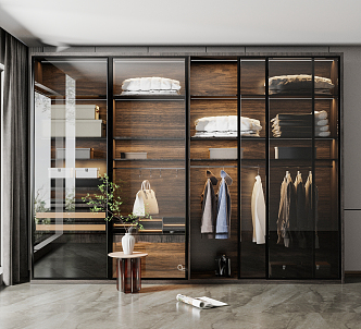 modern wardrobe glass sliding door wardrobe 3d model