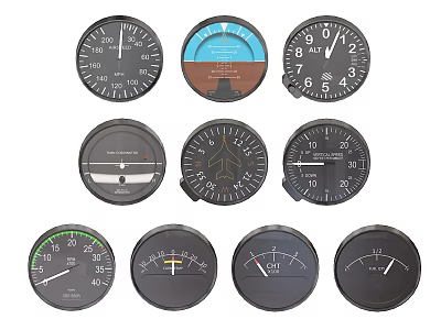 Various Assorted Analog Clocks With Different Dial Designs And Decorative Features 3d model
