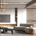 Modern minimalist living room 3d model