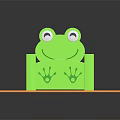 Adorable Green Kids Frog Shaped Bed With White Mattress Footprint Patterns And Orange Base