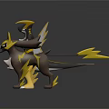 Black and Yellow Animals With Lightning Patterns In Dynamic 3D Rendered Standing Poses