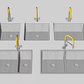 Stainless Steel Kitchen Sinks With Yellow Faucets Single And Double Bowl Designs