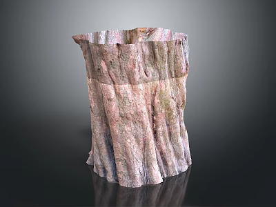 Artistic Wood Stone Decorative Container With Natural Textured Surface And Wavy Edges 3d model