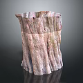 Artistic Wood Stone Decorative Container With Natural Textured Surface And Wavy Edges