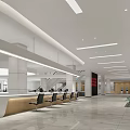 Modern Reception Front Desk With Wooden Accents Waiting Chairs And Bright Interior