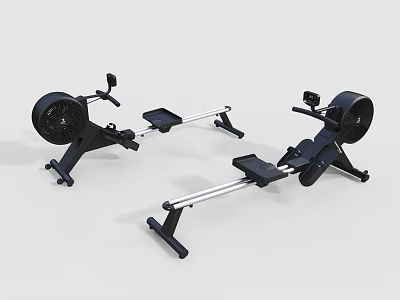 Home Use Rowing Machines With Fan Resistance Adjustable Seat And Monitor 3d model