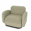 Modern Light Green Fabric Single Seater Sofa with Rounded Armrests and Sturdy Base