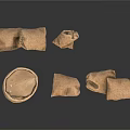 Handmade Natural Material Daily Necessities Clay Pot And Cloth Bags For Home Storage