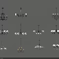 Chandeliers With Various Designs Including Candle Shaped And Round Bulb Styles