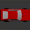 Vintage Red Two Door Sports Car With Black Roof And Shiny Wheels