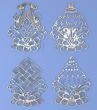 Modern Metal Carving 3d model